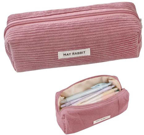 NATOSU Federmäppchen Mädchen Teenager Federmappe Cordstoff Federmäppchen Federmappe Schulmäppchen Rosa Mäppchen Aesthetic