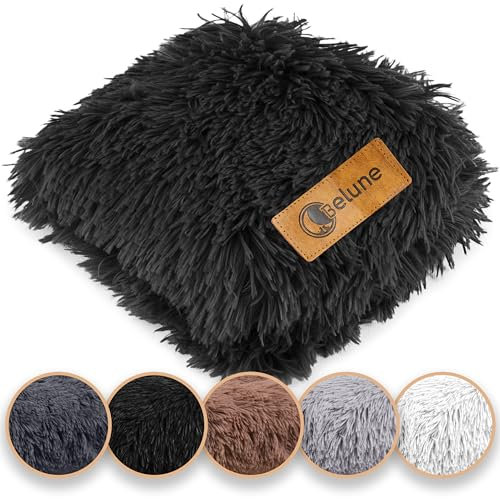 Belune Ersatzbezug - waschbarer Ersatzbezug Hundebetten, Farbwechsel, waschbar, einfache Reinigung, trockner geeignet (Schwarz, 50cm)