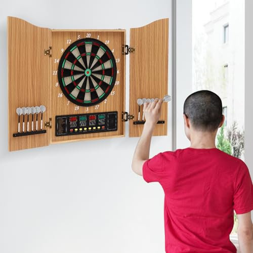 Elektronische Dartboards Dart-Automat Schrank Dartscheibe Dekorative Set 12 Darts & Dartscheiben,für 1-16 Spieler