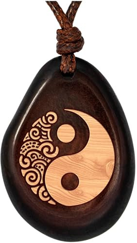 Amarumi Yin & Yang Anhänger aus Taguanuss – Symbol für Gleichgewicht, Harmonie und Einheit