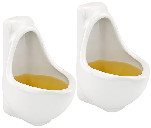 Urinal Schnapsgläser, 2 Stück Keramik Urinal Shotgläser Geschenk für Vater, Ehemann, Wiederverwendbar Schnapsbecher als Geschenk für Männer Frauen, Shotbecher Porzellan für Verkostung, Partys (A)