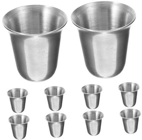 Garneck Set of 10 Stainless Steel Communion Cups - Elegant Silver Altar Chalice for Churches - Rituals and Religious Ceremonies for Holy Communion Supplies