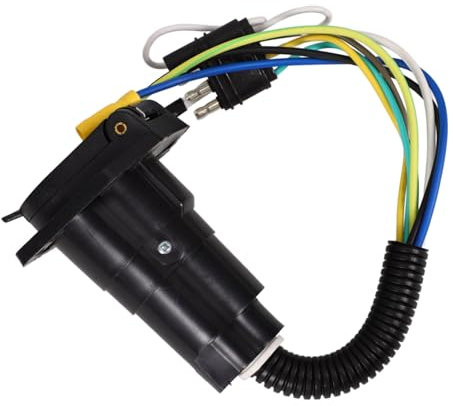 TIDTALEO Prise De Remorque Broches Étanche Adaptateur Électrique pour Câblage De Camping- Remorque Connecteur avec Support De Montage