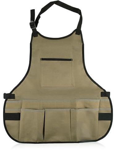Dozylive 14 Pocket Oxford Cloth Gardening Apron for Women Men, Waterproof, Wear-Resistant, Adjustable Strap, Multi-Function for Pruning Woodworking Cooking DIY