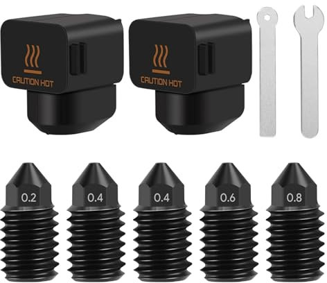 5 Pezzi Ugelli In Acciaio Temprato A1/A1 Mini, 0,2 MM/0,4 MM/0,6 MM/0,8 MM, per Bambulab A1/A1 Mini, Estrusore Hotend Hardened Steel Nozzles per Bambu Lab A1/A1 Mini Ugelli per Stampante 3D
