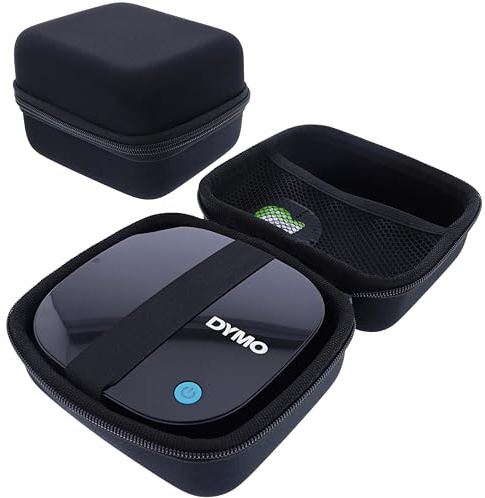 foto-kontor Sac Compatible avec DYMO Letratag 200B imprimante d'étiquettes Housse de Protection Rangement étui résistant à l'eau Sac de Transport avec Poche en Filet pour Accessoires Noir