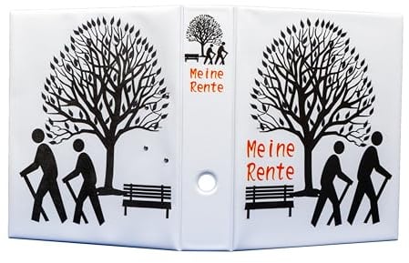 Motiv Ordner A4 - meine Rente– Stabiler PVC-Ordner mit 2-Ring-Mechanik, Made in Germany, langlebiger Sammelordner für Dokumente und Unterlagen, kein Import