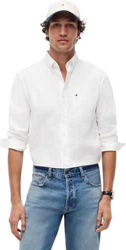 Tommy Hilfiger Herren Light Oxford Solid Sf Shirt Mw0mw42287 L/S Shirt (1er Pack)