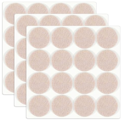 HNR Filzgleiter Selbstklebend 30mm, 48 Stück Möbelgleiter für Stühle | Runde Filzpads für Tische & Sofas, geräuschdämpfend, kratzfest, abriebfest selbstklebend für Parkett‑ und Laminatböden