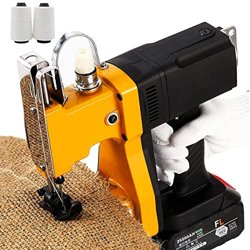 YXYLJOZ Macchina da Cucire elettrica Senza Fili, cucitrice Portatile, Doppia tangente Manuale/Automatica, per Sacchi/Tessuti/Carta/Sacchetti di plastica