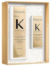 Kérastase, Elixir Ultime, Haaröl für trockenes und stumpfes Haar, Haaröl + Nachfüllflasche, Anti-Frizz, Thermoprotektor, mit Arganöl, Marula und Kamelie, Original Huile, 100 ml + 75 ml