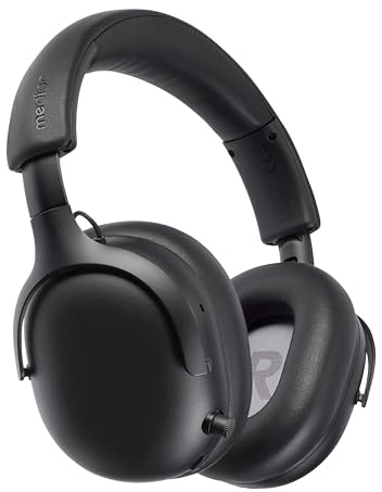 MEDION Over Ear Kopfhörer HX-1 Pure (kabellos, Bluetooth 5.4, Wireless, Passive Noise Isolation, 3+1 EQ Presets, bis zu 100 Stunden Akkulaufzeit, IPX4 Spritzwasserschutz) urban anthrazit