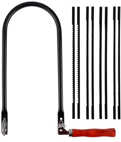 Arco per Sega da Traforo | Set Archetto da Traforo con 8 Lame (4#6#8#10#) per Metallo e Legno Girevole a 360 Gradi Impugnatura
