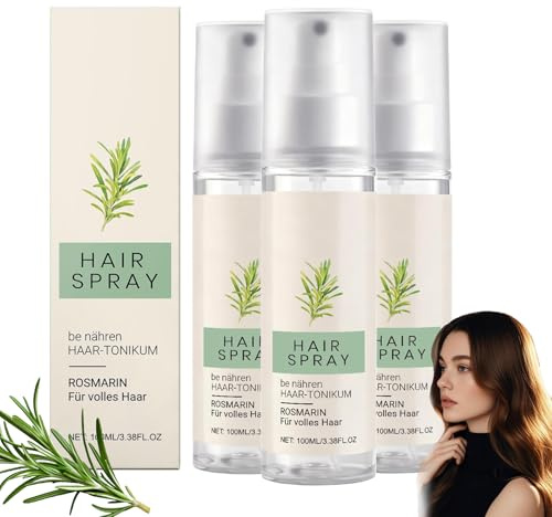 Haartonikum Rosmarin, 100ml Rosmarin Wasser Haare, Hair Growth Serum, fördert Haarwachstum, gegen Haarausfall & dünner werdendes Haar, für volleres Haar, ohne Silikone, vegane Haarpflege (3PC)