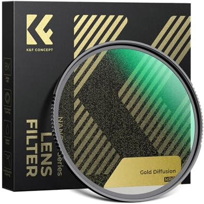 K&F CONCEPT 52mm Gold Diffusion 1/4 Filter Warm Highlights Vintage Look | Mist Soft Glow Cinematic Effect for Golden Hour Landscape Backlit Portrait, Camera Lens Filter Nano-X Series FE712
