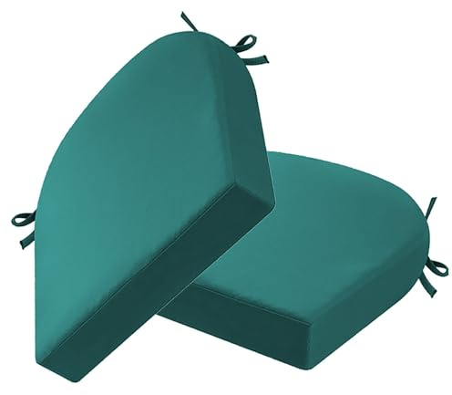 AIOLOVEMSR Sitzkissen für draußen, 47 x 40 x 3 cm (2 Stück), Gartenstuhlkissen mit Bändern für Terrassenmöbel - Terrassenstuhlkissen - Wasserabweisende Sitzkissen mit runden Ecken für d