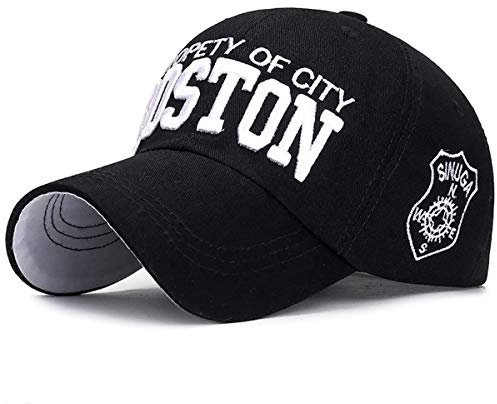 Sporty Baseballcap Boston Distressed Snapback Vintage Used Look Retro Oldschool Kappe Mütze Cap Schirmmütze Basecap verstellbar (schwarz)