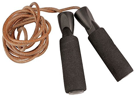Fitness-Mad Corde à Sauter en Cuir - Réglable, Sauter