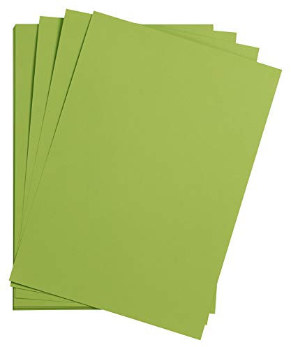Clairefontaine 975252C Packung mit 25 Bastelkartons Maya, 185g, DIN A4, 21 x 29,7cm, 1 Pack, moosgrün
