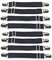 Brilliant future Verstellbare Betteckenhalter, Bettlakenspanner, Klemmen, Hosenträger, Gummiband, Metall-Clips, Matratzeneck-Gurte (schwarz, 8)