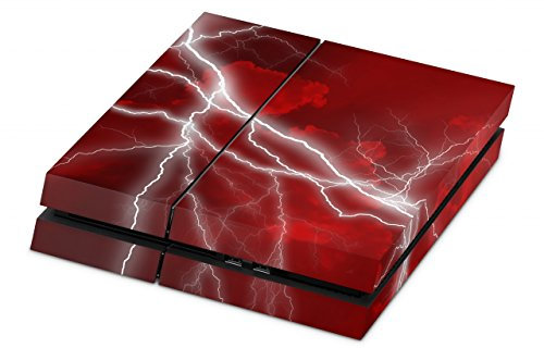 Skins4u Aufkleber Premium Folie PS4 Skin kompatibel mit Sony Playstation 4 Apocalypse Red