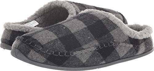 Deer Stags Unisex Nordic Fabric Slipper / Grey/Black Plaid / Men's 10 US / Wide