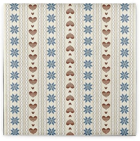 Sovie HOME Serviette Trixi in Braun-Blau aus Linclass® Airlaid, Einweg Weihnachtsserviette Winterlich, ideal für Winterfeiern, Advent & Weihnachten, 40x40cm, 12 Stück