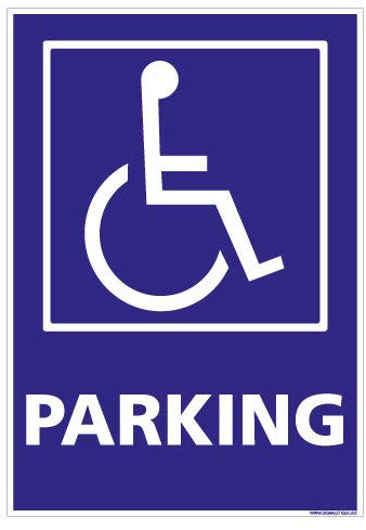 Panneau Parking Handicapé - Dimensions 210x300 mm - Aluminium 2 mm - Protection Anti-UV