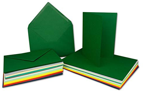 40er Set A6 Faltkarten - C6 Briefumschläge - 40 Klappkarten & 40 Umschläge aus verschiedenen Farben - P222 Serie Colours-4-you - Glüxx-Agent