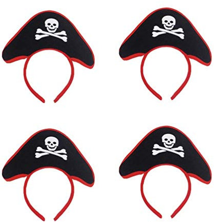 Lurrose 4 stücke Piraten Kostüm Haarreifen Stirnband Piraten Hut Kopfbedeckung Halloween Karneval Accessoire