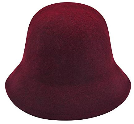 Damen Winter Kuppel Wolle Fischerhüte England Stricken Warm Solide Fedora (Rot),Einheitsgröße