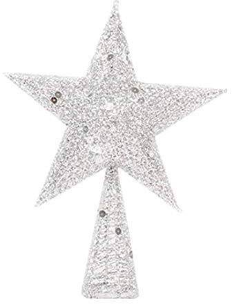 Molinter Weihnachtsbaumspitze Tannenbaumspitze Christbaumspitzen Baumspitze Weihnachtsbaum Paillette Metall Stern Weihnachtsstern Baumschmuck für Weihnachten Deko (Silber)