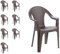 FineHome 8er Set Gartenstuhl Stapelstuhl Bistrostuhl Gartensessel Balkonmöbel Gartenmöbel Mokka stapelbar Rattan-Optik