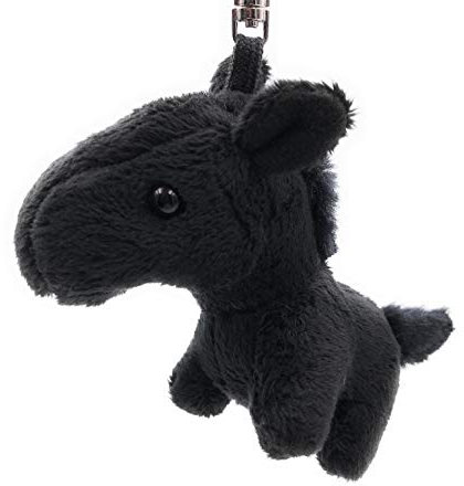 Onwomania - Cheval Noir Debout Porte-clés - Porte-clés en Peluche idéal comme Cadeau, par Exemple pour Le Meilleur ami, Le Meilleur ami, Maman - pour Hommes, Femmes et Enfants