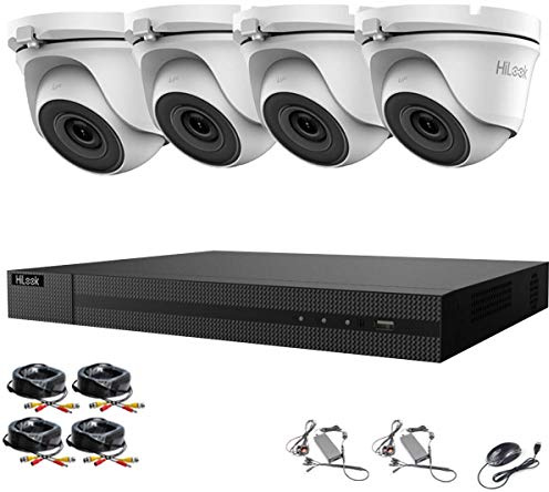 HILOOK BY HIKVISION 5MP CCTV Camera Systems 4CH 5MP Surveillance DVR Recorder 4X5MP Outdoor&Indoor White DOME CCTV Cameras 20m Night Vision IP67 Weatherproof Easy Remote Web/Mobile Access (1TB HDD)