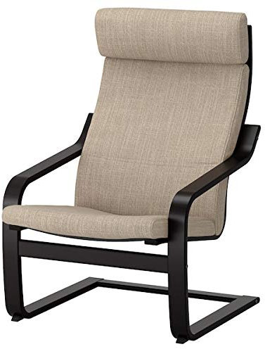 POÄNG Sessel, schwarz-braun, Hillared Beige, 68x83x100 cm strapazierfähig und pflegeleicht Stoffsessel Sessel & Chaiselongue Sofas & Sessel Möbel Umweltfreundlich