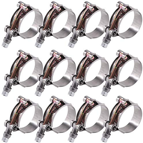 GLARKS Schlauchschellen aus Edelstahl, T-Schraube, 8 Stück, 41–46 mm, Turbo-Ansaugschlauch, weiche Ladeluftkühler-Schellen