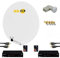 KIT Parabole Satellite HD4K Fibre Blanche 85CM + LNB Twin + 2X RÉCEPTEURS TV DS81 HD TNTSAT avec Carte