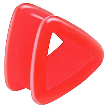Taffstyle Flesh Tunnel Ohr Piercing Ear Plug Ohrpiercing Bunt Silikon Dreieck Flexibel 6 mm Rot