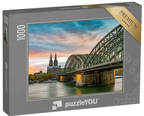 puzzleYOU: Puzzle 1000 Teile „Berühmte Hohenzollernbrücke und Kölner Dom, Deutschland“ – aus der Puzzle-Kollektion Rhein, Deutsche Städte