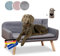 Rohrschneider Hundesofa Chicago | abwaschbares Hundebett für kleine bis mittelgroße Hunde | belastbar bis 50 kg Dank massivem Holzgestell | Made in EU | grau | B 103 x T 57 x H 50 cm | Gassibeutel