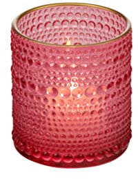 Nordstern Windlicht 'Alfaro' Pink - Ø 10 x 12,5 cm - L