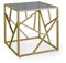 Mobilier-Deco Elina - Table Basse carrée en Verre Noir et métal doré