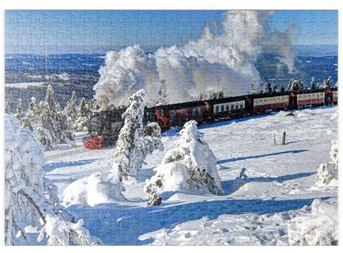 MyPuzzle Brockenbahn auf der Fahrt zum Brocken (1142m), Harz - Premium 500 Teile Puzzle - MyPuzzle Sonderkollektion von Puzzle Galaxy