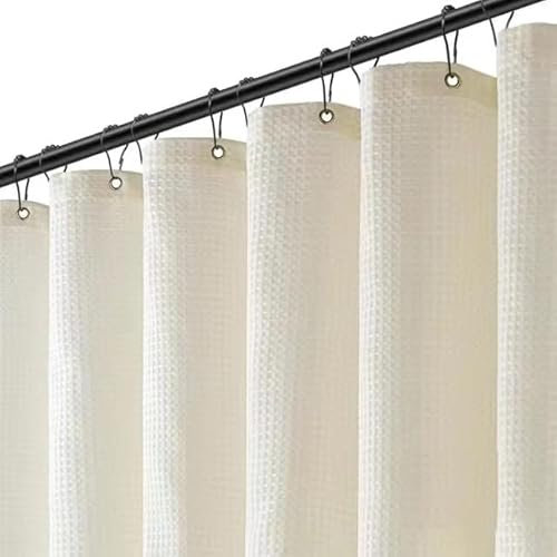 Rideau De Douche,Rideau De Douche en Tissu,Rideau De Douche De Salle De Bains D'hôtel Robuste-Beige,180x200cm