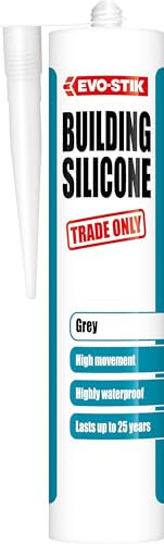 EVO-STIK Building Silicone Sealant Grey - 290ml - Waterproof - High Movement Accommodation - Interior & Exterior Use - Lasts up to 25 Years