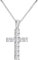 KRKC&CO Moissanite Kreuz Kette Damen, 0,66 ct echt Moissanit Diamant Anhänger, VVS1 D Farbe, S925 Silber Weißgold beschichtet Kreuzkette für Frauen, 0.8mm 41+5cm Kette, Jahrtag Geschenk
