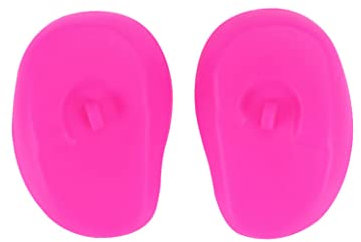 SunaOmni 1 paire de protège-oreilles en silicone, imperméables, pour coloration des cheveux, douche, bain, salon (rose)