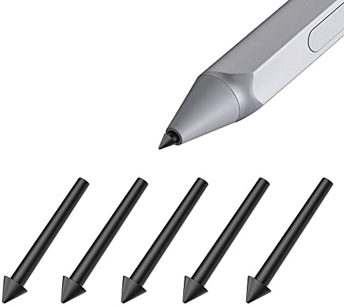 [5 Unités] 2H Pointes de Remplacement pour Microsoft Surface Pen, Type (2H) Mine Originale pour Stylet Remplacement pour Surface Pro 2017 Pen (Modèle 1776) & Surface Pro 4 Pen, Noir