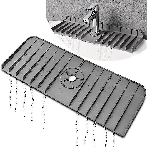 Alfombrilla de Silicona para Grifo,Alfombrilla de Grifo de Silicona,Alfombrilla de Grifo de Cocina,Tapete Absorbente para Grifo,para Encimera,Fregadero,Cocina,Autocaravana,Baño,Bar,Accesorios